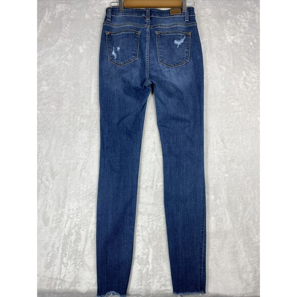 Just Blue Skinny Fit Distressed Raw Hem Style JB82246DK Size 7/28 - Picture 5 of 14